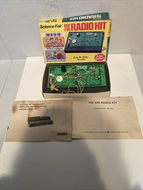 28-234 Science Fair Rare Vintage Am Fm Radio Kit In Box With Manuals
