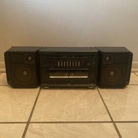 21945 Sears Lxi Boombox Radio Dual Cassette Player Tested Working