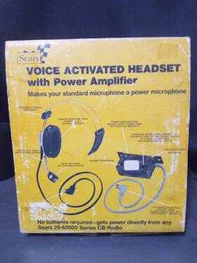 2862582 Sears Voice Activated Headset With Power Amplifier In Original Box Untested