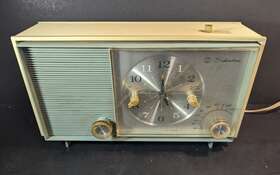 3035-blue Sears Rare Vintage Silvertone Clock Radio Automatic On/off Mcm 3035-blue Sears Rare Vintage Silvertone Clock Radio Automatic On/off Mcm