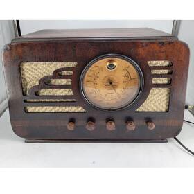 4565 Sears Video Antique Silvertone Egyptian 3-band Radio Restored 90 Years Young