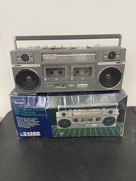 5721386 Sears 5721382 Vintage Am/fm Stereo Radio With Double Cassette Recorder/player