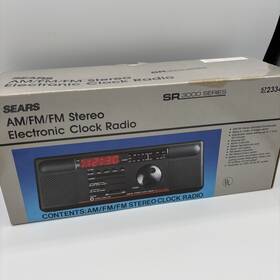 5723344 Sears Vtg Rare Nib Radiostereo Alarm Electronic Clock Am/fm Sr3000series New Nos