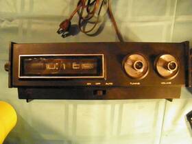 800205 Sears Vintage Digital Am Fm Flip Number Wood Grain Alarm Clock Radio