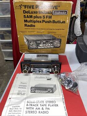 280.50500 Sears Roebuck And Co. Vtg Dashmate Car Radio Am/fm 8 Track Player Japan-bench Tested-works