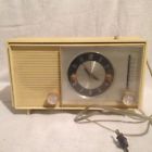 Sears Vintage Silvertone Clock Radio Beige Ivory Works Fine Silverstone