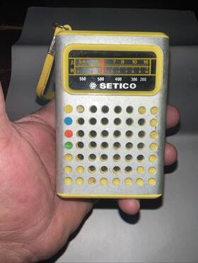 971780 Setico Vintage Am Pocket Radio With Original Strap Hong Kong British Design