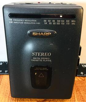 Jc-180gy-b Sharp 30872735 Am Fm Stereo Cassette Tape Player Belt Clip Color Black Works