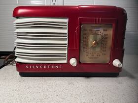 3361 Silvertone Vintage 1941 Tube Radio Model Custom Finish - Works -read