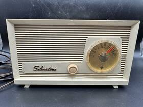 8003 Silvertone Vintage 1950s Am Tube Radio Sears Ivory Tested Working