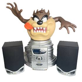 Js-5091i Softech Vintage Looney Tunes Taz Stereo Am/fm Cd Cassette For Parts Display