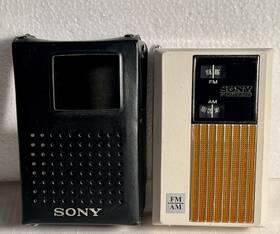 3f-70w Sony Vintage Am - Fm Transistor Radio Model In Black Case With Antenna
