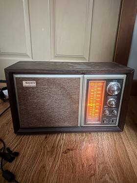 Sony 9950 Vintage Icf-9550w High Fidelity Am/fm Wood Table Radio Works