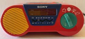 Itc-f6000 Sony F6000 Sony- My First Am/fm/radio/ Alarm Led Clock/itc-f6000/1980 S/op-art/tested/euc