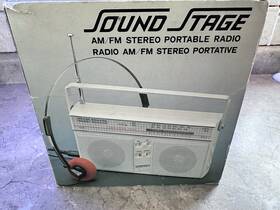 Tp-100 Sound Stage Am/fm Stereo Portable Radio Model In Box Tested Works