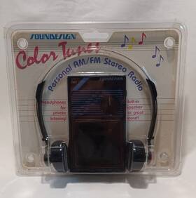 Soundesign 047532202038 Vtg 1980s Color Tunes Personal Am-fm Stereo Radio With Headphones