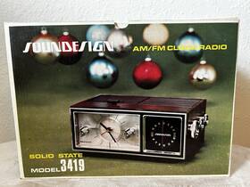 3419 Soundesign Vintage Am Fm Clock Alarm Solid State Radio Retro Mid Century