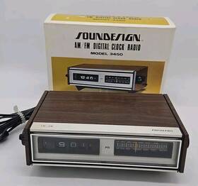 3450b Soundesign 3450c Vintage 1970 S Model Am-fm Radio Flip Alarm Clock -works