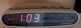 3658sgy Soundesign Vintage Am/fm Clock Radio Twin Alarm Retro 80s Tested