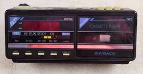38276blk Soundesign Vintage Model 3826 Blk Am Fm Electronic Clock Radio Cassette Player