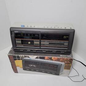 3844cmy Soundesign Vintage 3844 Am/fm Cassette Player Retro Alarm Clock Tested With Box