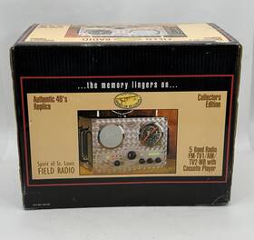 32080360 Spirit Of St Louis Field Radio Fm-tv1 Am Tv2 Cassette Play Vtg New In Box