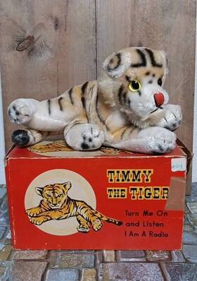 Ra318 Stellar Rare Vintage Ooak Timmy The Tiger Radio By Works P5