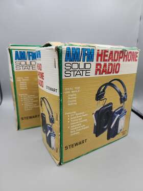 Rh-41 Stewart Vintage Headphones Model Nos Am/fm Radio Stereo 2 Pairs Read