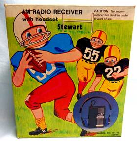 St-111 Stewart Vintage Am Radio Receiver With Headset #st-111 In Original Box Works