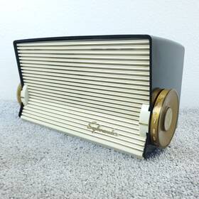 R519 Sylvania Tube Radio Model Am Black White Tabletop Vintage 1950s Mcm Works