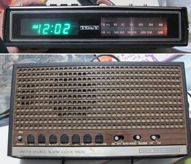 E-551 T G & Y Vintage And Clock Radio Am/fm Double Alarm Green Led Works Tg&y