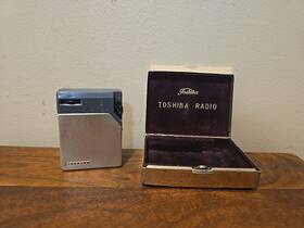 6tp-354 Toshiba Transistor Radio In Original Case - For Parts/not Working