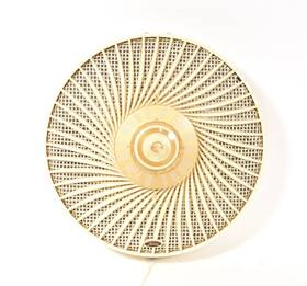 7th-425 Toshiba Vintage Transistor Radio With Stunning Spiral Sunburst Case Works