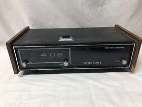 2252a Truetone Vtg Solid State Clock Radio Model Mic For Parts Or Repair