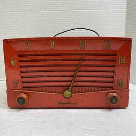 D-2214a Truetone Vintage Red 2214a 1953 Tube Radio Parts Repair Superheterodyne Art Deco