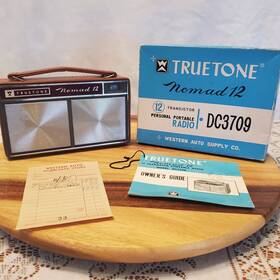 Dc-3709 Truetone Vintage Western Auto Portable Radio Nomad 12 Model Dc3709 Iob