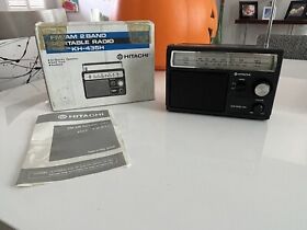 Kh-435h Vintage Hitachi Am Fm Ac Dc Portable Radio New In Box Nos