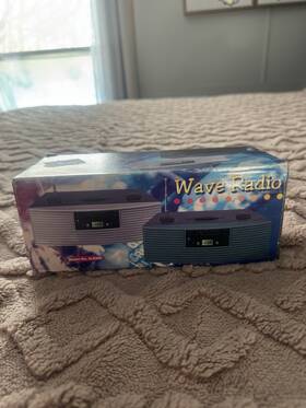 H-838 Wave Radio Vintage Am/fm Twin Speakers Blue 11x8x6