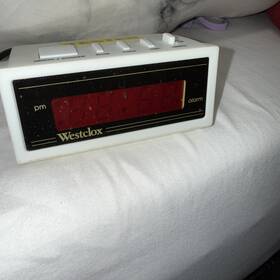 Westclox 66703 Vintage Digital Alarm Clock With Red Led Display