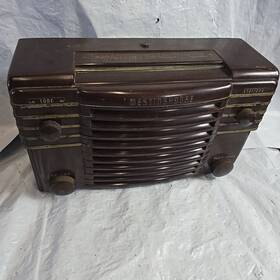 H-122-a Westinghouse 1946 Bakelite 6 Tube Am Radio Phono Input Restorative