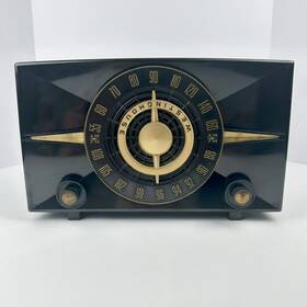 H-370t7 Westinghouse Am/fm 7-tube Table Radio 1952 Black Tested