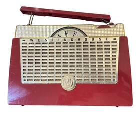 H-4114p Westinghouse Tube Radio Vintage 1954 Red Rare Portable Untested