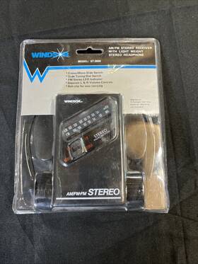 St-2800 Windsor 016909028007 Vintage Am/fm Portable Radio Model With Stereo Headphones New