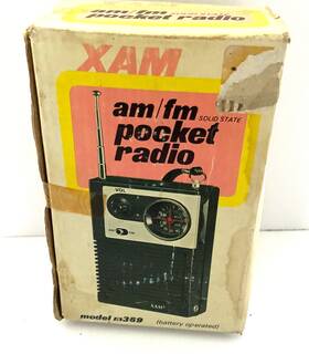 M369 Xam Vintage Korvettes Solid State Pocket Radio Movie Prop 1960s Rare New Dead Stock