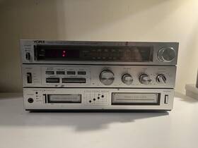 M2487 Yorx 1970s Vintage Stereo Am/fm Radio Cassette And 8-track Player Clock