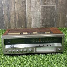 Yorx R5180a Vintage Rf180a Am/fm Clock Radio 8 Track Player Woodgrain Parts Repair