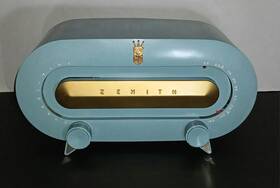 H511-y Zenith H511-4 Inch 1 Day Sale Vtg Blue Racetrack Vac Tube Radio Model No. Tested
