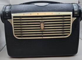 J504y Zenith Vintage Transistor Radio Model Black Gold Retro Tube Works