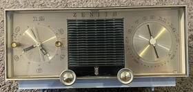 L516b Zenith L516w 1962 Model Am Clock Radio With Alarm Light Blue No Cord