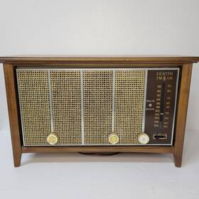 Z434z Zenith Vintage Wooden Desktop Am/fm Radio Model Z434 Chicago Il. Usa Parts Only